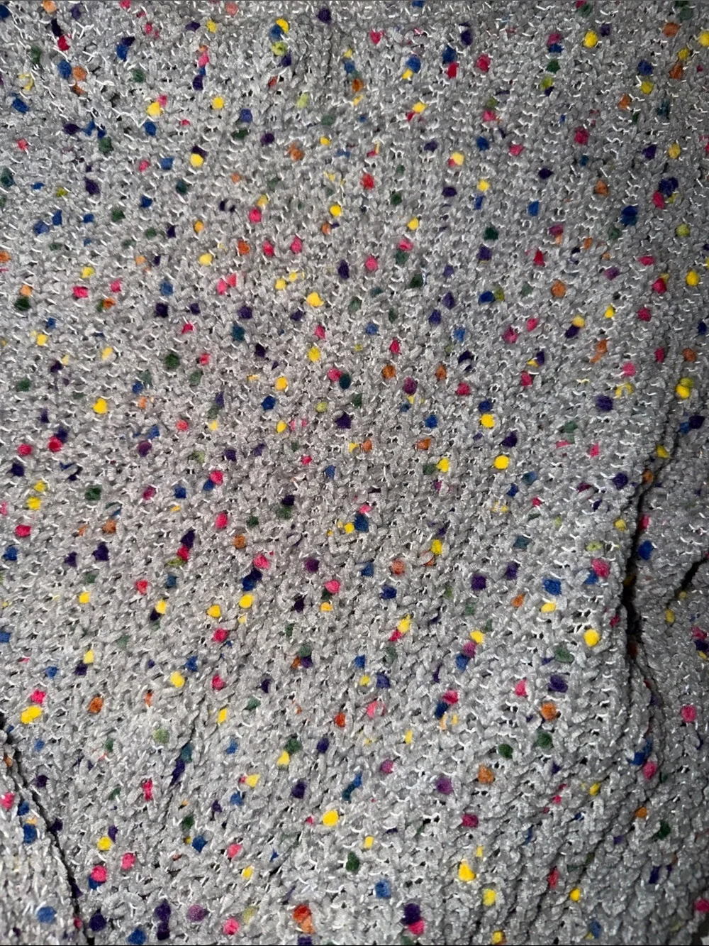 Gray rainbow polka dot/ Speckled sweater - Picture 3 of 3